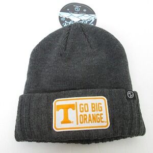 Zephyr Tennessee Volunteers GO BIG ORANGE "T" Patch Knit Beanie Hat Grey